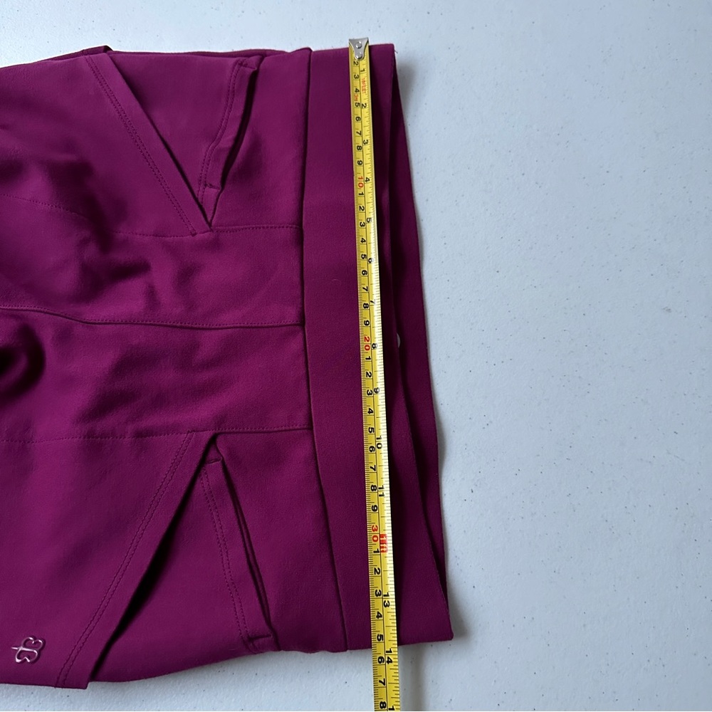 Betabrand Womens Skinny Leg Journey Pant Leggings Pockets Size S PETITE Burgundy - Picture 8 of 12